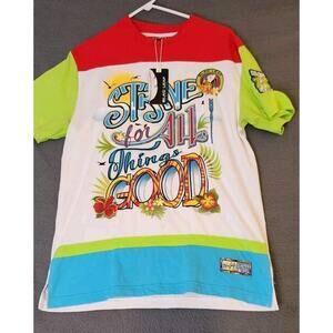 Blac Leaf‎ Men's Graphic T Shirt Size M Strive For All Good Things Colorful NWT